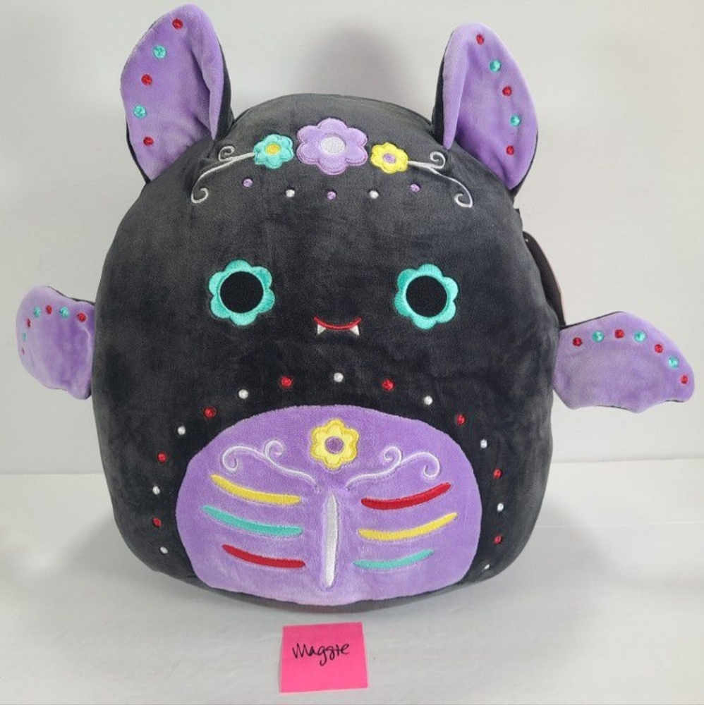 Squishmallow 12" Betty The Bat Day Of The Dead Sugar Skull Black Purple Plush